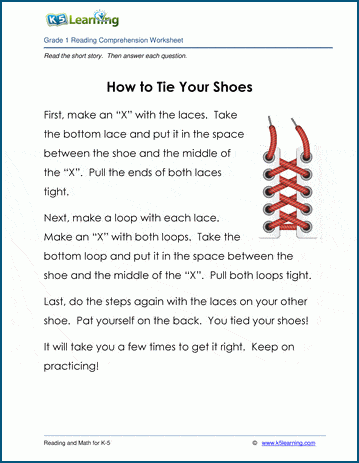 How to Tie Your Shoes - Grade 1 Children's Story