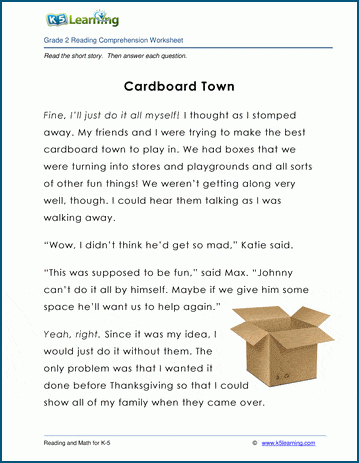 Cardboard Town Grade 2 Children S Story