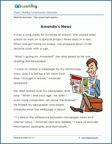 Grade 3 Children's Story - Amanda's News