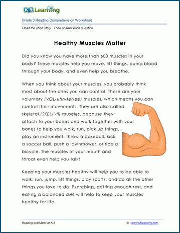 Healthy Muscles Matter Grade 3 Children S Story K5 Learning