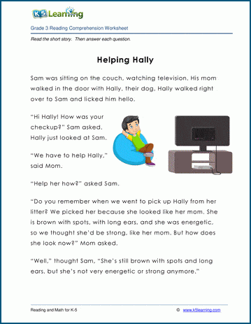 helping hally grade 3 children s story k5 learning