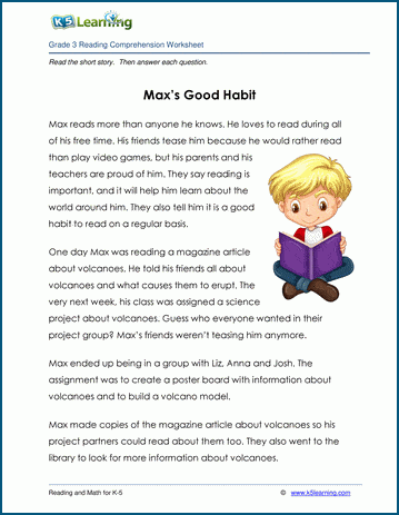 max s good habit grade 3 children s story k5 learning