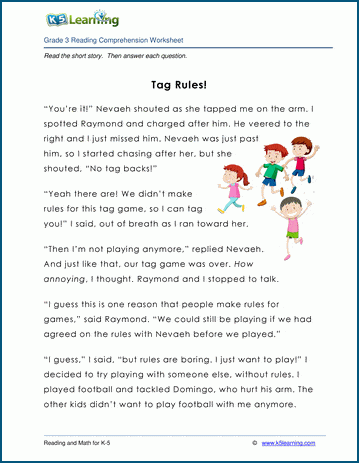 Tag Rules! - Grade 3 Children's Story | K5 Learning