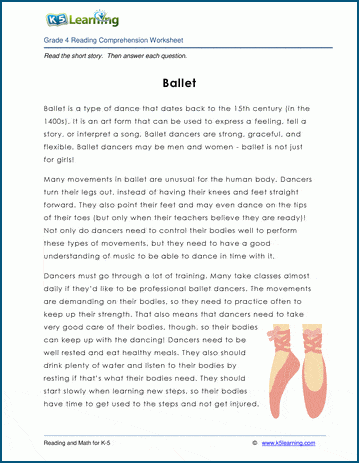 Ballet - Grade 4 Children's Story | K5 Learning