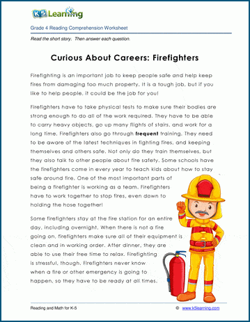 curious about careers firefighters grade 4 childrens story k5