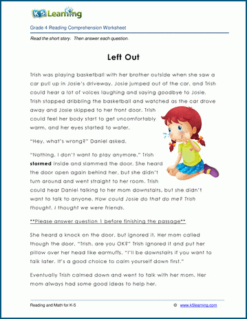 left out grade 4 childrens story k5 learning