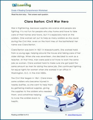 Clara Barton - Grade 4 Children's Story | K5 Learning