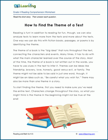 How To Find The Theme Of A Text Grade 4 Children S Story K5 Learning