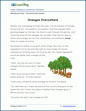 oranges everywhere grade 4 childrens story k5 learning