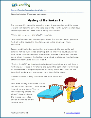 mystery of the broken pie grade 5 childrens story k5