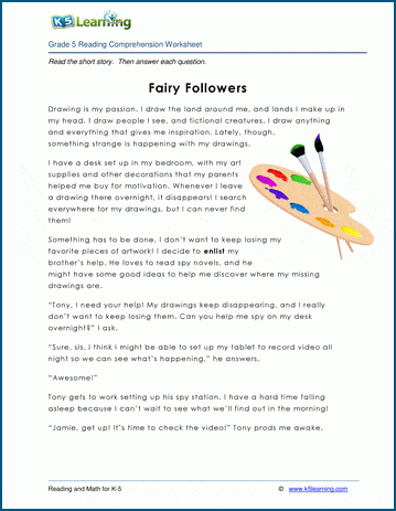 fairy followers grade 5 children s story k5 learning