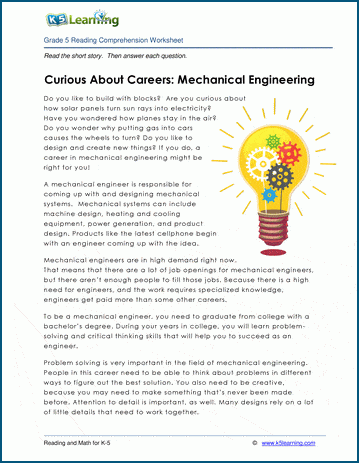 curious about careers engineering grade 5 children s story k5 learning