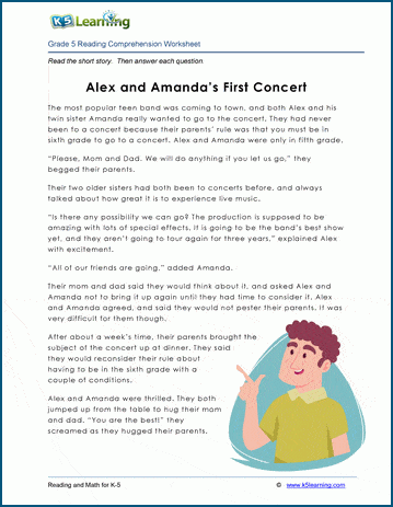 Alex and Amanda’s First Concert - Grade 5 Children's Story | K5 Learning