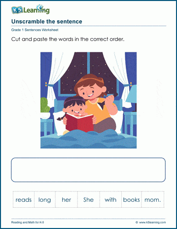 Sentence scramble worksheet