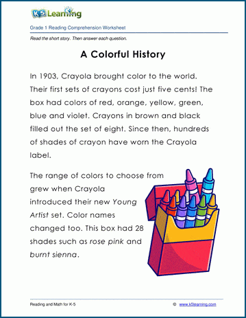 a colorful history grade 1 children s story k5 learning