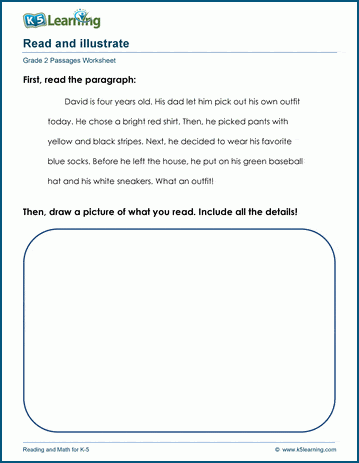 Read and draw the paragraph worksheet