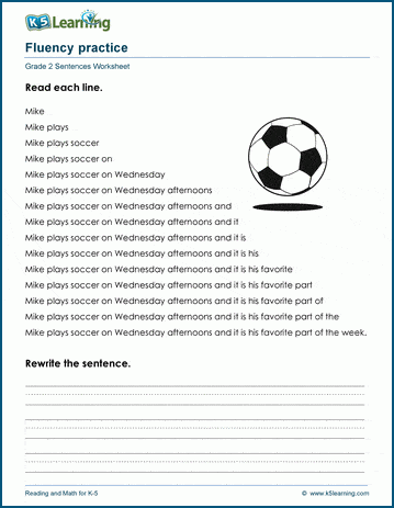 Grade 2 reading sentences worksheet