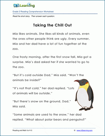 Taking the Chill Out - Grade 2 Children's Story
