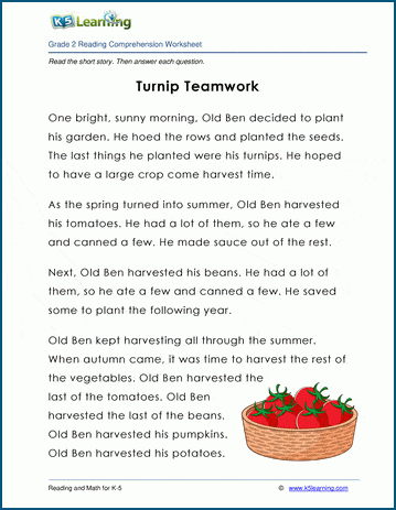 turnip teamwork grade 2 children s fable k5 learning