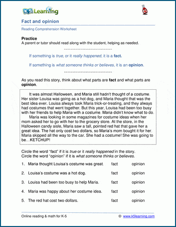 Fact Vs Opinion Worksheet : Fact Vs Opinion Worksheet | Teachers Pay