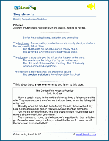 basics of storytelling worksheets k5 learning