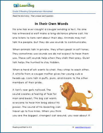In Their Own Words - Grade 3 Children's Story