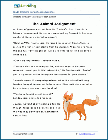 english assignment grade 4