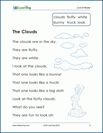 The Clouds - Leveled Story and Reading Comprehension Worksheet