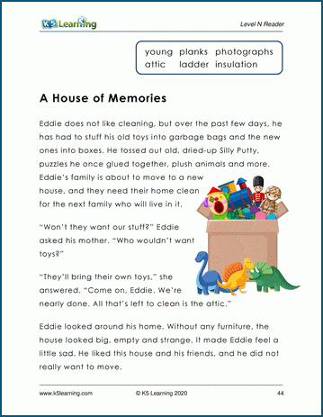 a house of memories level n children s story k5 learning