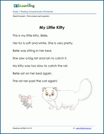 My Little Kitty Grade 1 Children s Fable K5 Learning