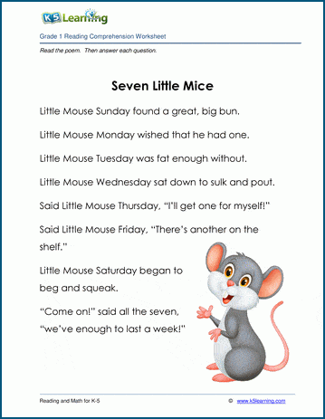 seven little mice grade 1 children s fable k5 learning