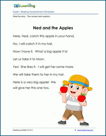 ned and the apples grade 1 children s fable k5 learning