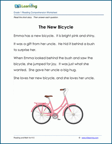 A New Bicycle - Grade 1 Children's Story | K5 Learning