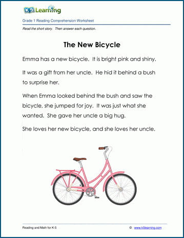 A New Bicycle Grade 1 Children s Story K5 Learning