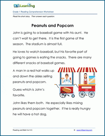 Peanuts and Popcorn - Grade 1 Children's Story | K5 Learning