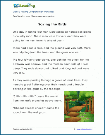 saving the birds grade 3 children s fable k5 learning