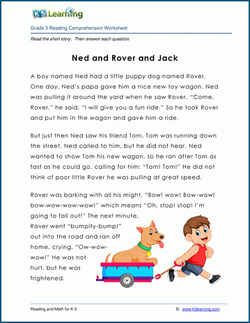 ned and rover and jack grade 3 children s fable k5 learning