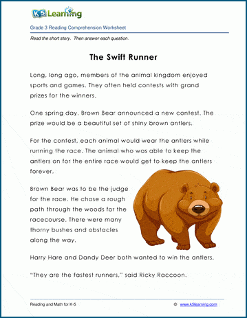 The Swift Runner Grade 3 Children S Fable K5 Learning