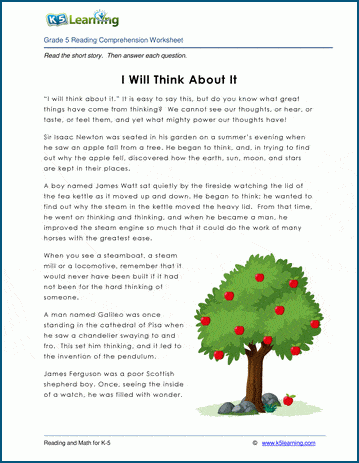 I Will Think of It - Grade 5 Children's Fable | K5 Learning