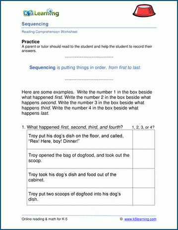  Sample Sequencing Worksheet