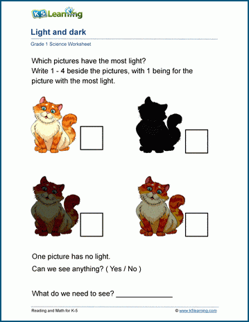 light and dark worksheet k5 learning