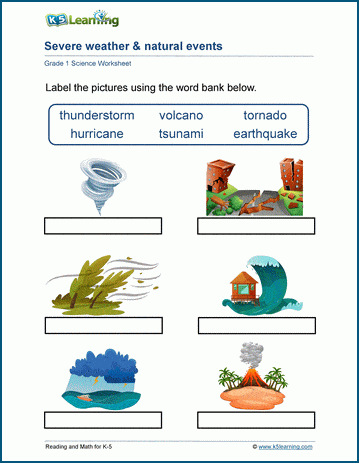 severe weather natural events worksheet k5 learning