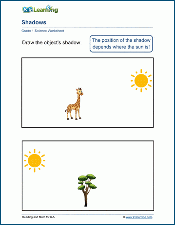 shadows worksheet k5 learning