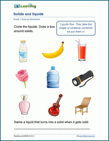 Liquids And Solids Worksheet