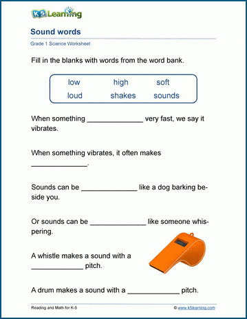 Sound Words Worksheet | K5 Learning