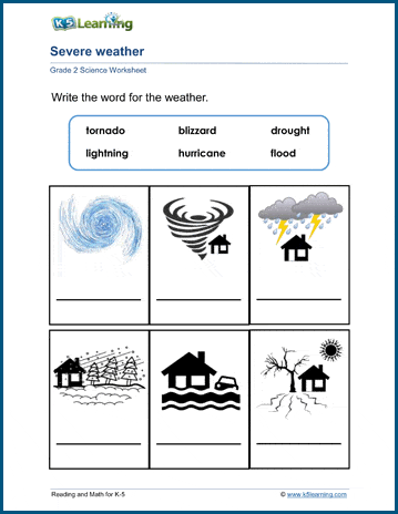 Severe Weather Worksheets | K5 Learning