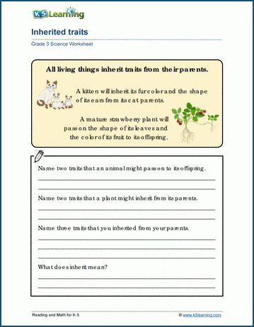 Inherited Traits Worksheets | K5 Learning