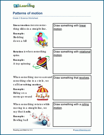 Patterns of motion worksheets