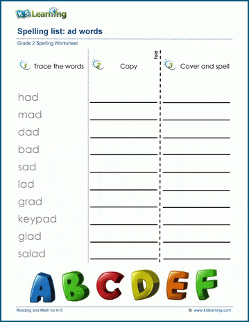 Spelling practice two letter blends - 1