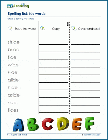 Spelling practice 3 letter blends